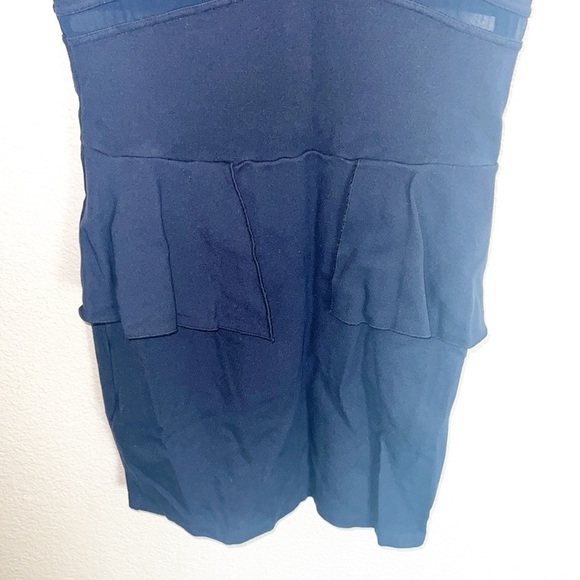 Victoria's Secret Y2K Navy Blue Mini Peplum Mesh Tank Dress - Picture 3 of 12